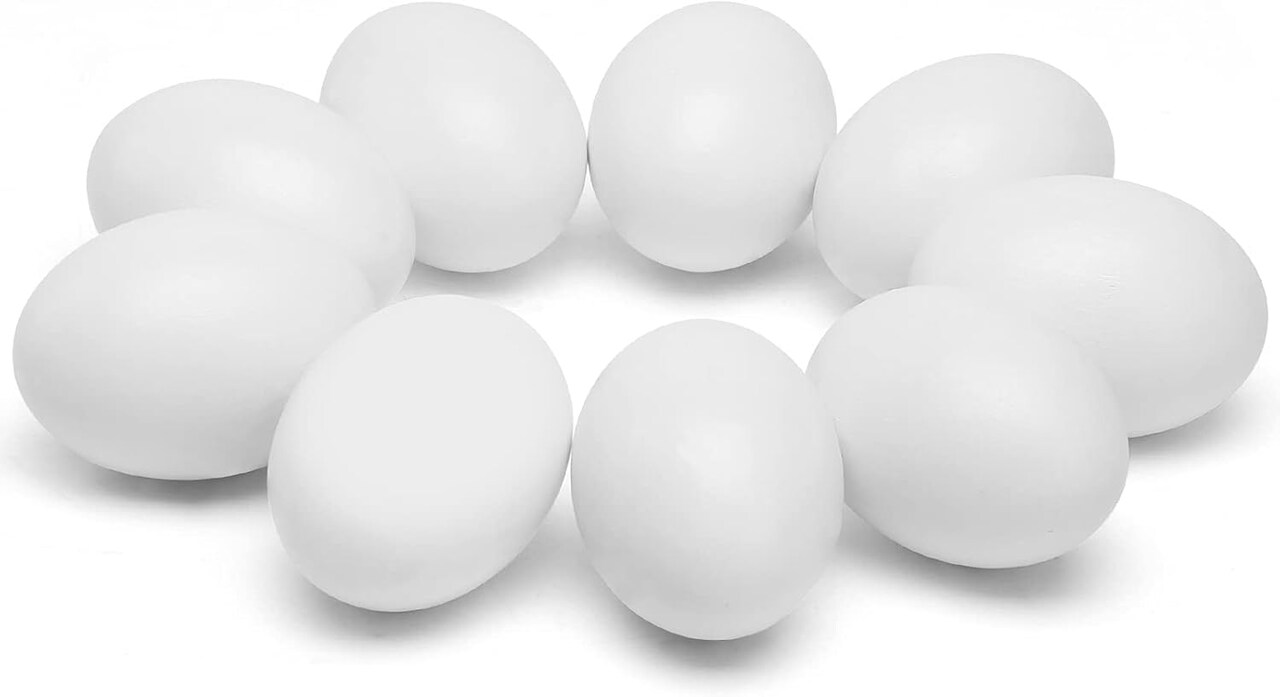 Wooden Fake Eggs,9 Pieces White Wooden Easter Egg Wood Eggs for Crafts Home Decorv